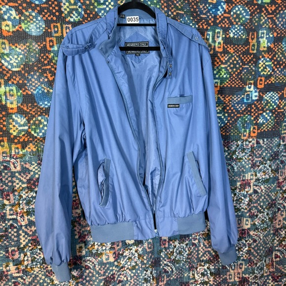 Members Only Other - Members‎ Only Mens Iconic Racer Jacket Blue Vintage 44L Full Zip Epaulettes